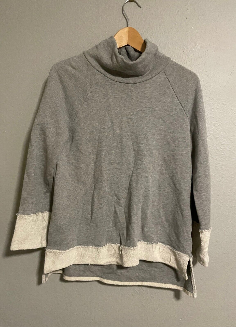 Garnet Hill Womens Sweater Medium Organic Cotton Mock Neck Oversized Lagenlook